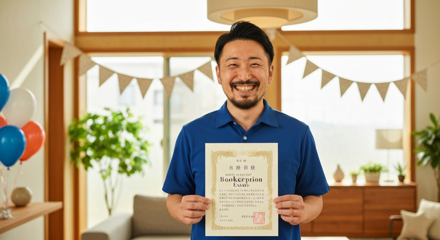 簿記3級 独学 1ヶ月 合格について解説する独学ガイドの記事アイキャッチ画像