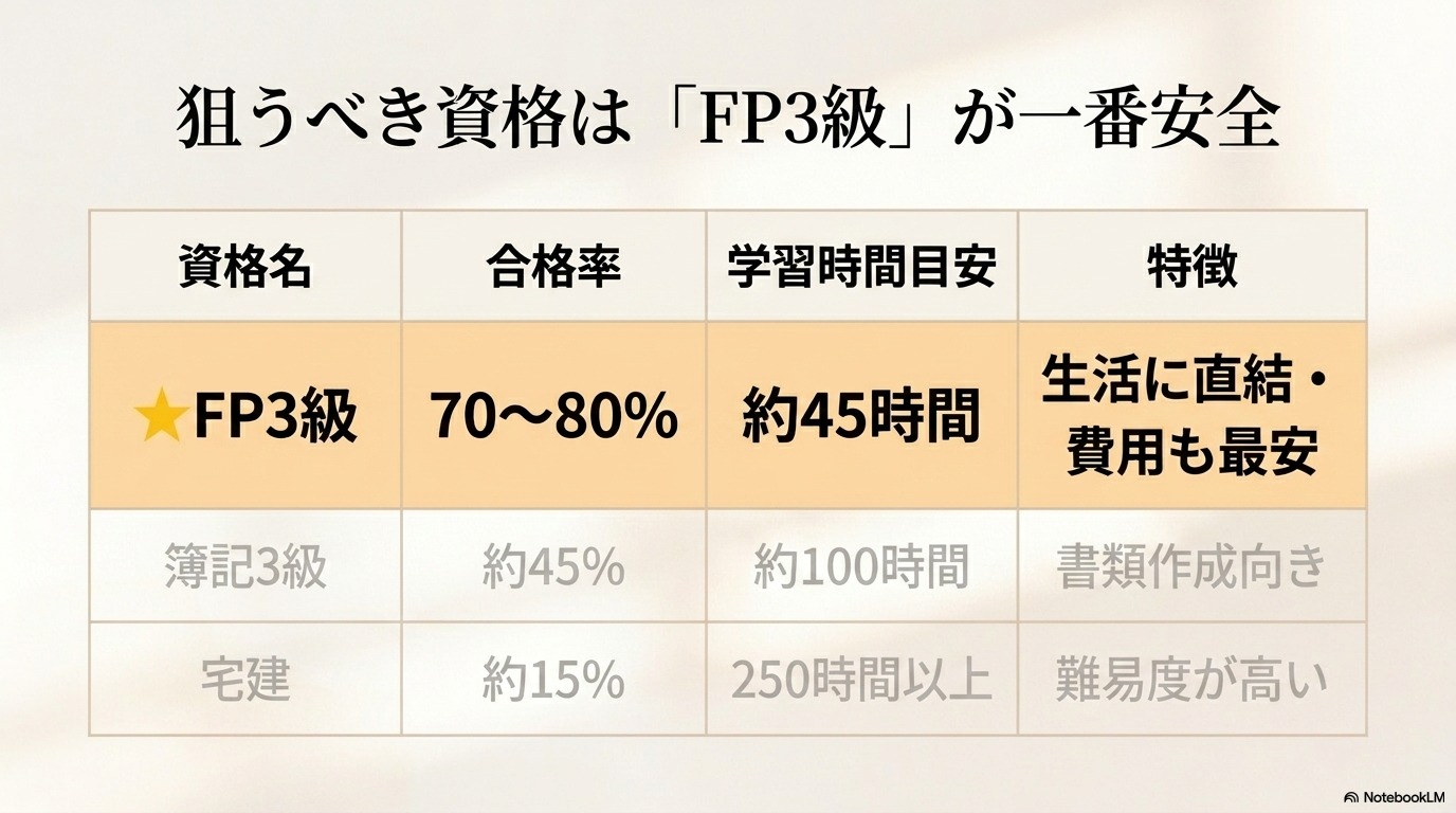 FP3級に落ちた主婦が次に選ぶ資格はFP3級が最安全 - 合格率70-80%・学習時間45時間で2回目合格を確実にする