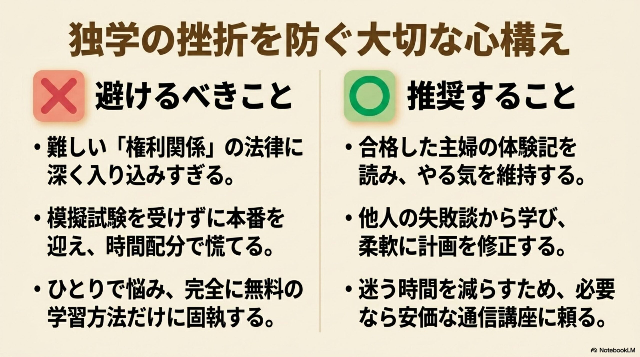 独学の挫折を防ぐ心構え：避けるべきこと3つと推奨すること3つ