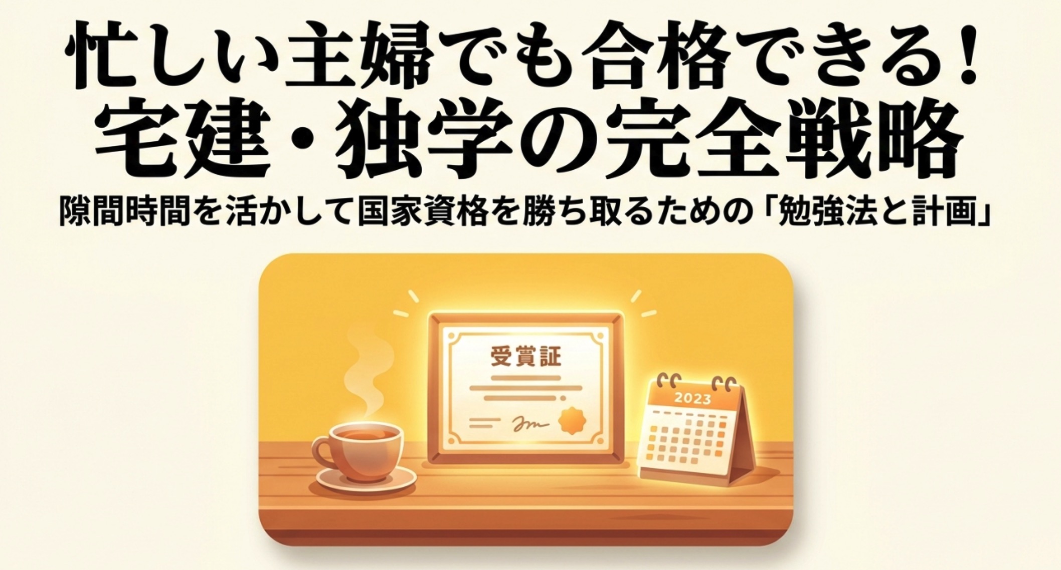忙しい主婦でも合格できる宅建独学の完全戦略 ガイド記事のアイキャッチ