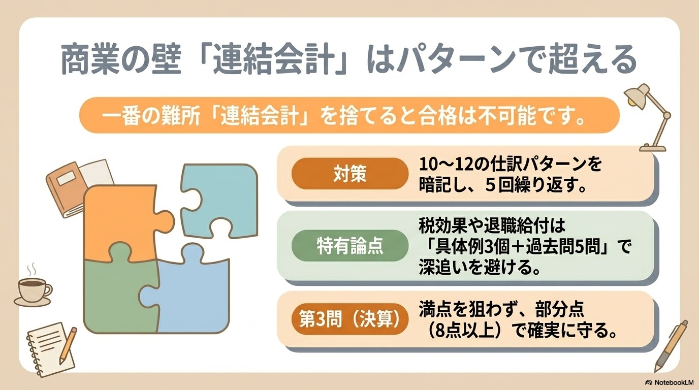簿記2級 落ちた原因の連結会計はパターン暗記で突破できるな10〜12パターン
