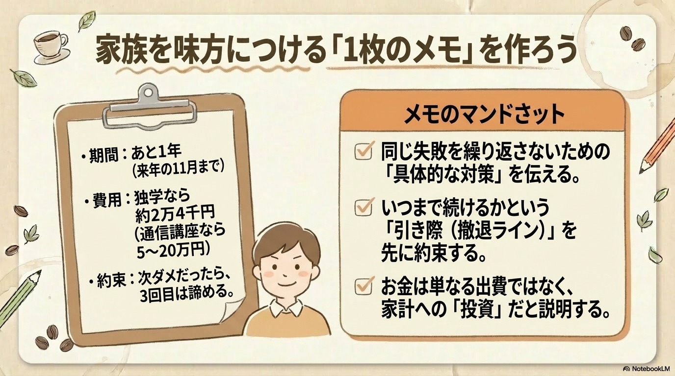 行政書士に2回連続で不合格になった場合の家族説明
