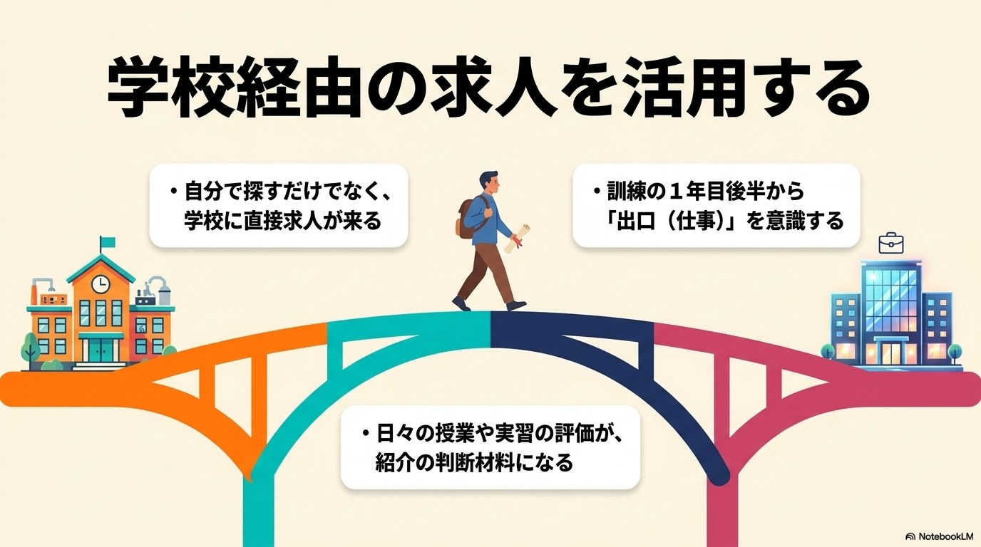 公共職業訓練 学校経由 求人 卒業後｜出口設計の実例