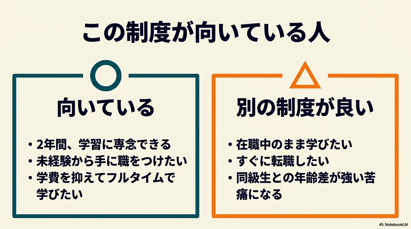 公共職業訓練 向いている人 向いていない人｜選択の判断軸
