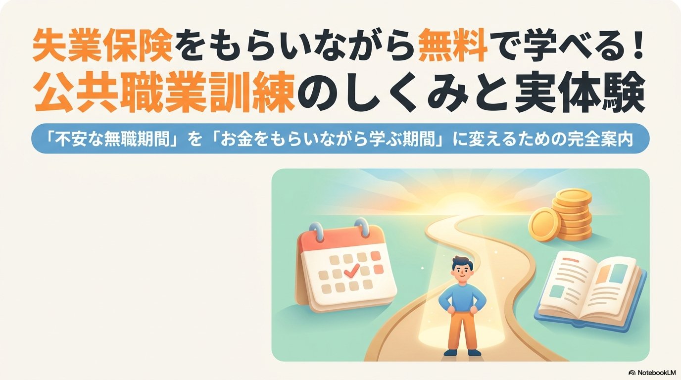 失業保険をもらいながら無料で学べる公共職業訓練のしくみと実体験の概要図