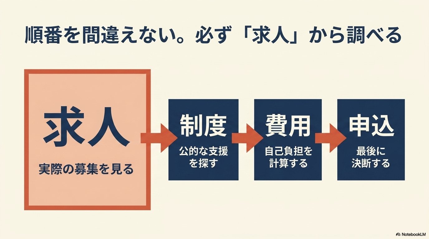 資格 役に立たない｜申し込む順番は求人→制度→費用→申込
