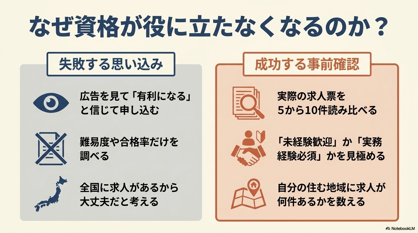 資格 役に立たない｜失敗する思い込みと成功する事前確認の比較