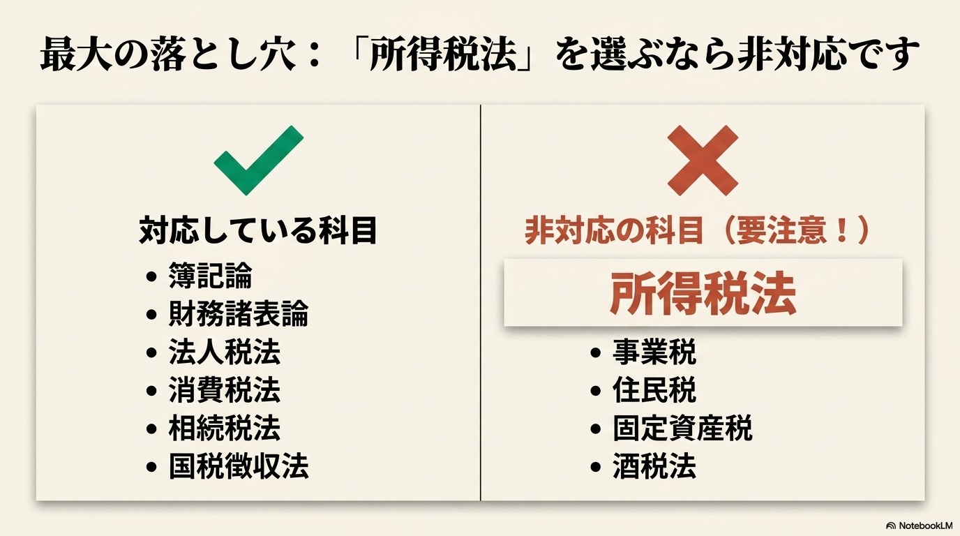 スタディング 税理士 所得税法 非対応 科目 注意 落とし穴