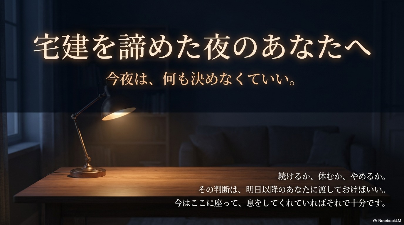 宅建を諦めた夜のあなたへ向けたメッセージ・今夜は何も決めなくていいという許可