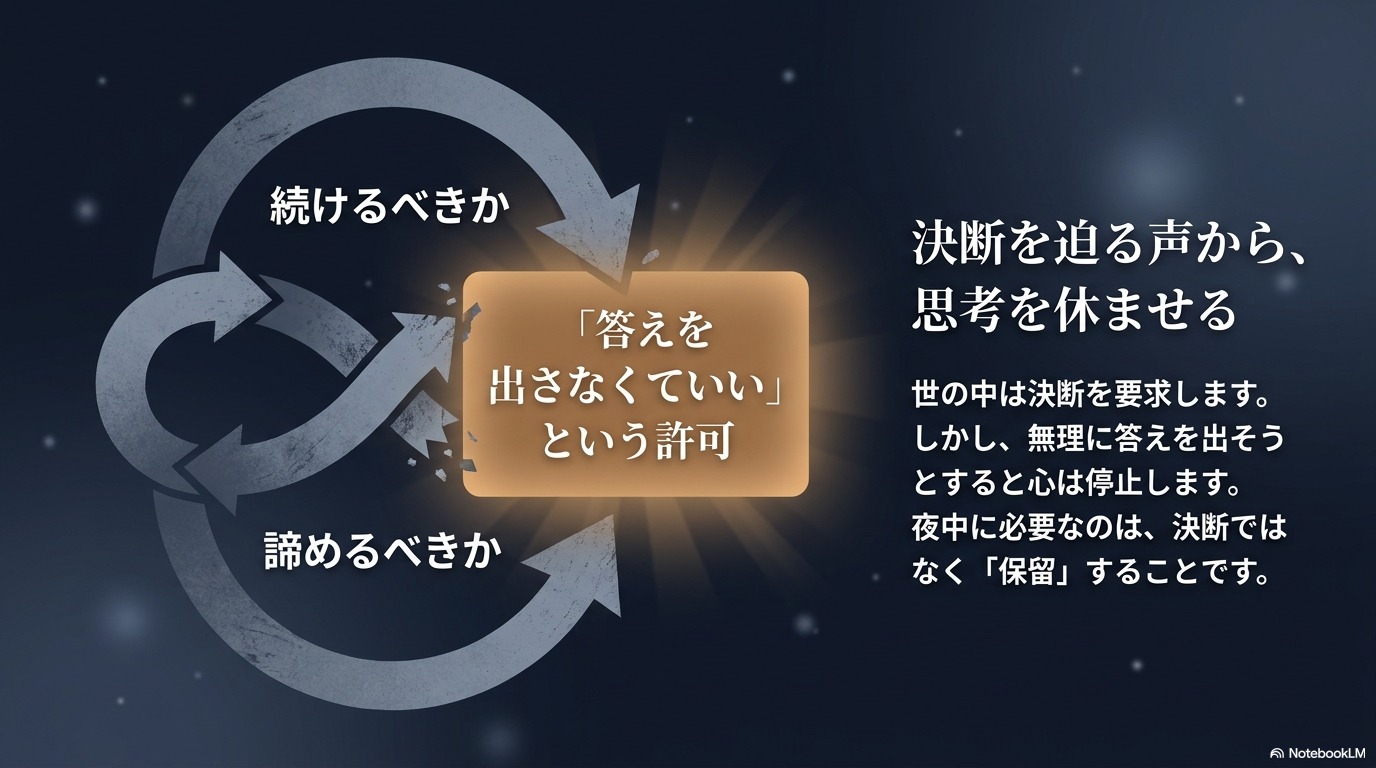 宅建を諦めた夜の脳内ループ・続けるべきか諦めるべきかの決断を保留する許可