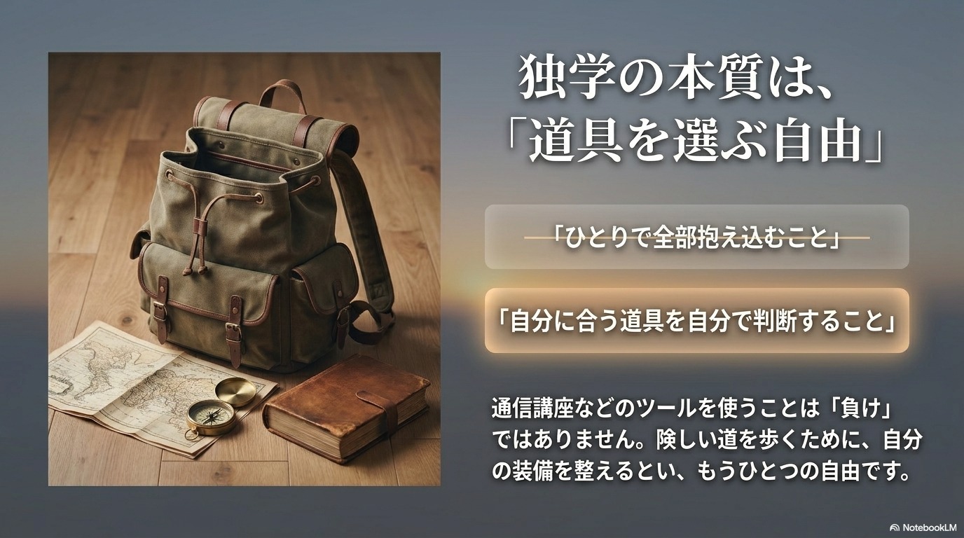 宅建独学の本質は道具を選ぶ自由・諦めた後でも自分に合う装備を選び直せる