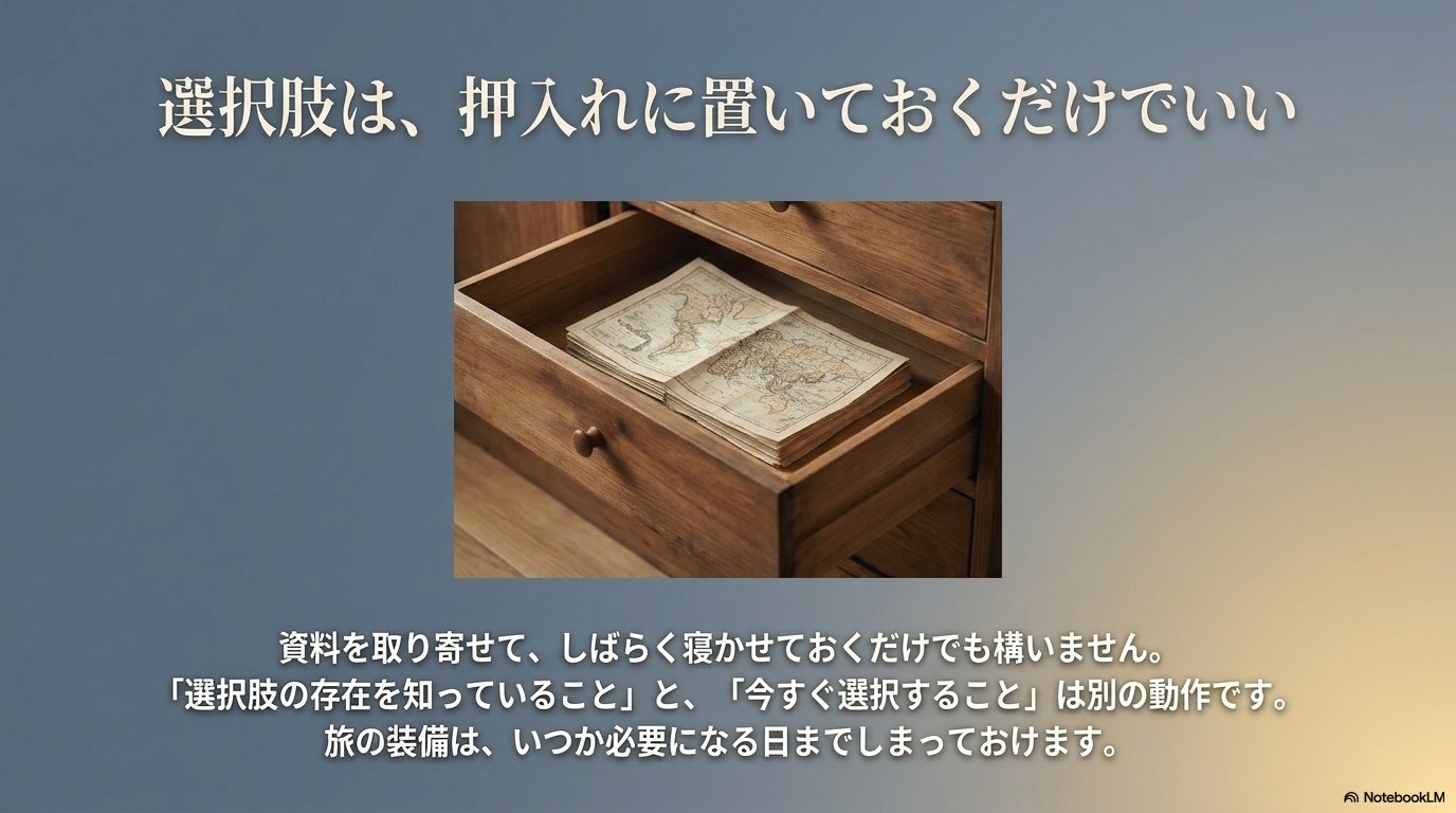 宅建を諦めた人が資料を取り寄せた後、押入れに置いておくだけでいいという許可