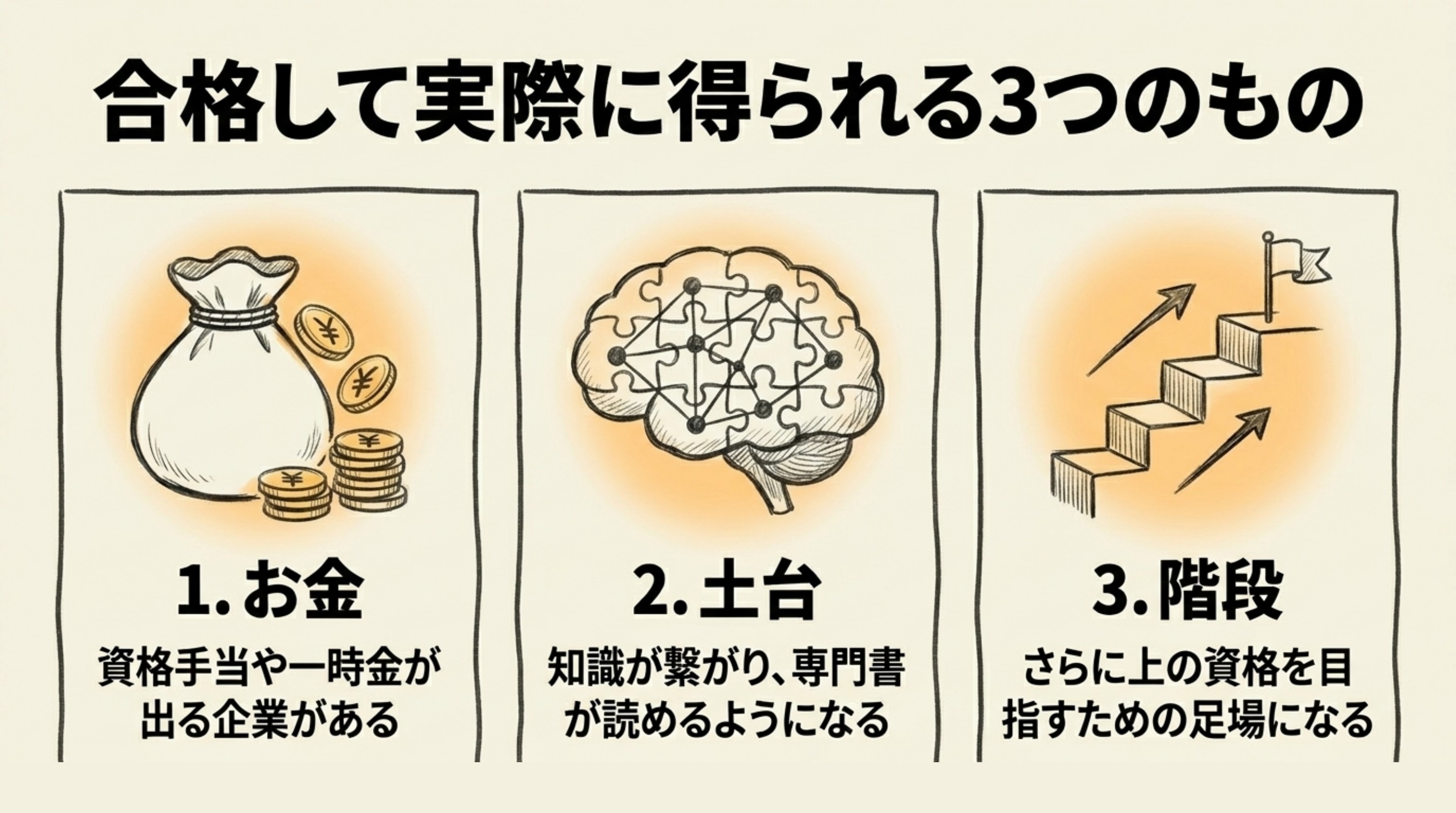基本情報技術者取得で得られる3つのもの