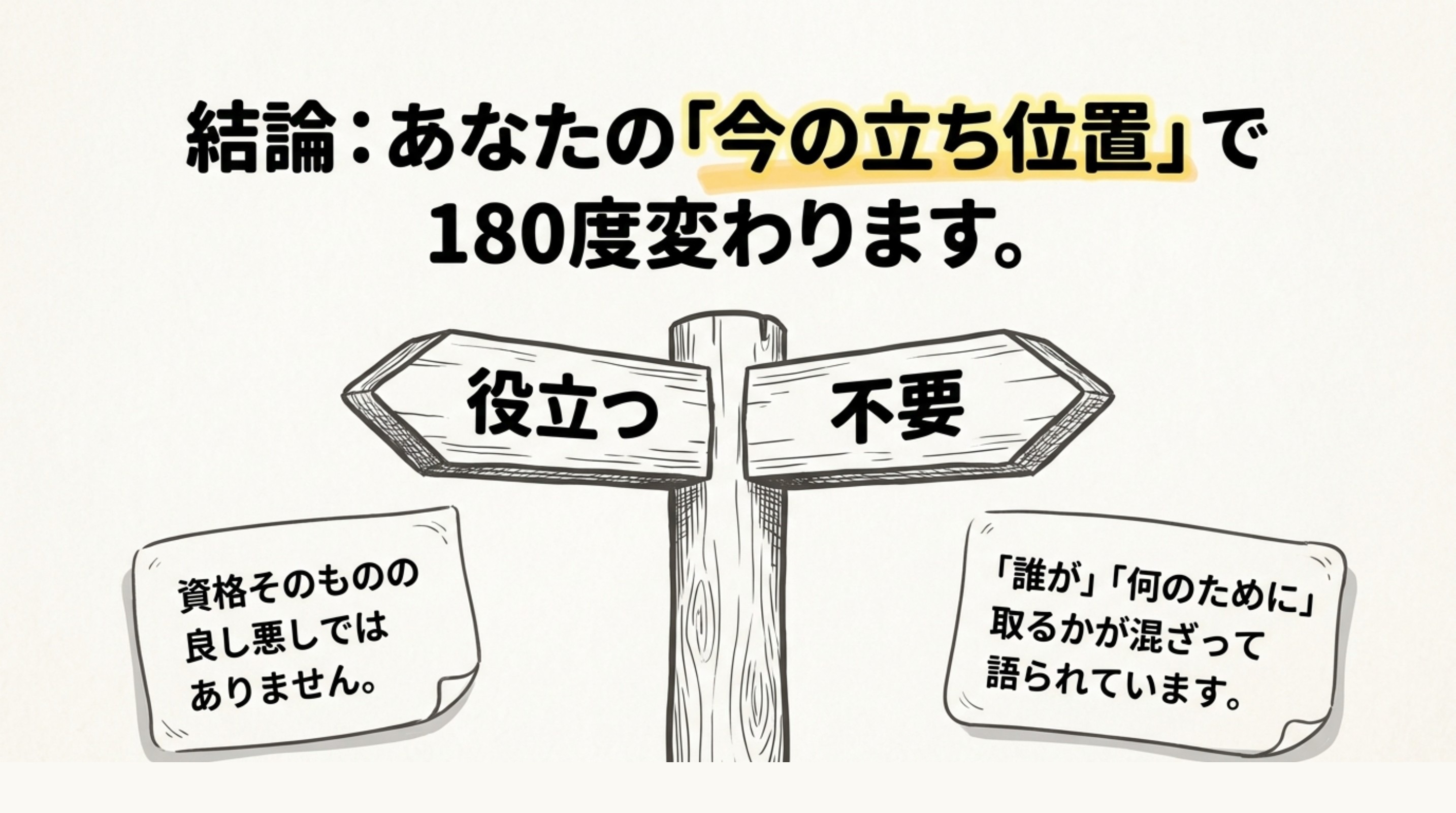 取得価値は今の立ち位置で180度変わる図解