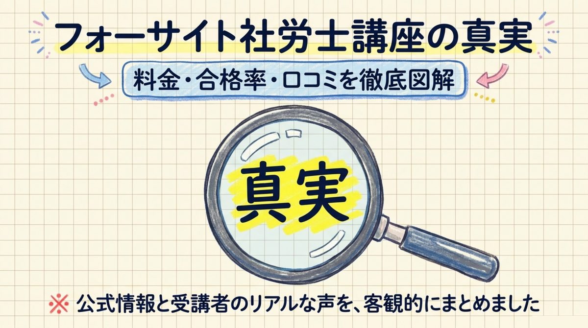 フォーサイト社労士講座の料金・合格率・口コミを整理した図解