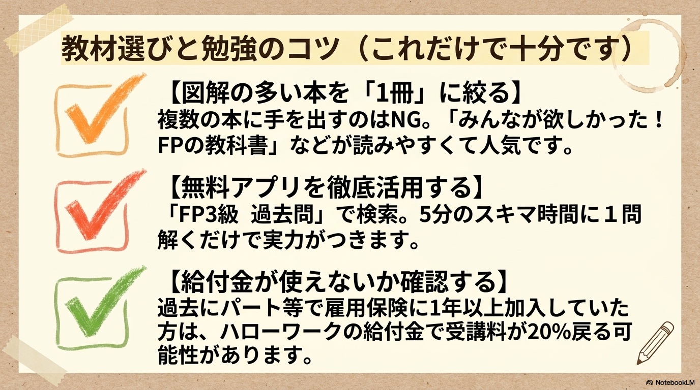 FP3級の勉強法、主婦が選ぶ教材と勉強のコツ