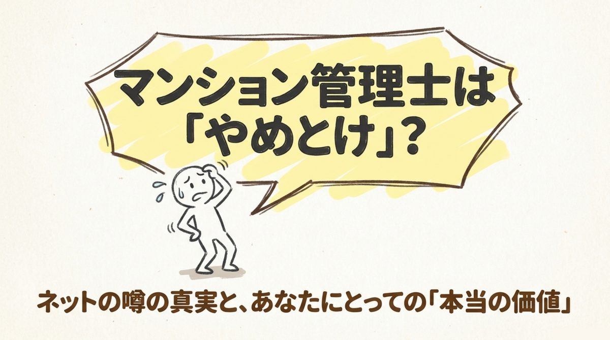 マンション管理士は「やめとけ」?ネットの噂の真実と、自分にとっての本当の価値を判断するガイド