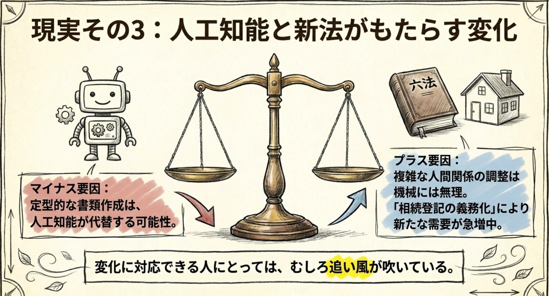 司法書士とAI 定型書類はAI代替リスクあり 相続登記義務化で新需要増加
