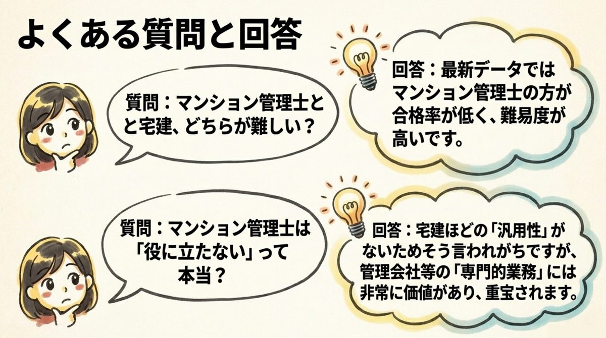 宅建とマンション管理士のよくある質問 どちらが難しいか・役に立たないのか本当か