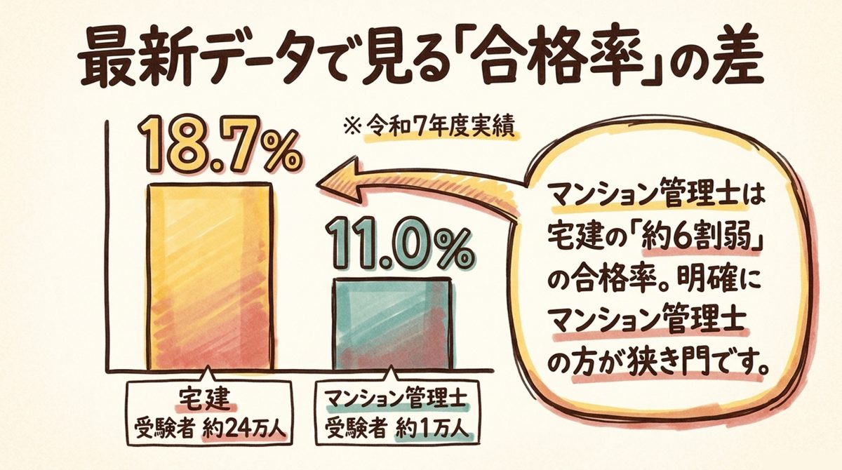 令和7年度の合格率は宅建18.7%・マンション管理士11.0%でマンション管理士の方が狭き門