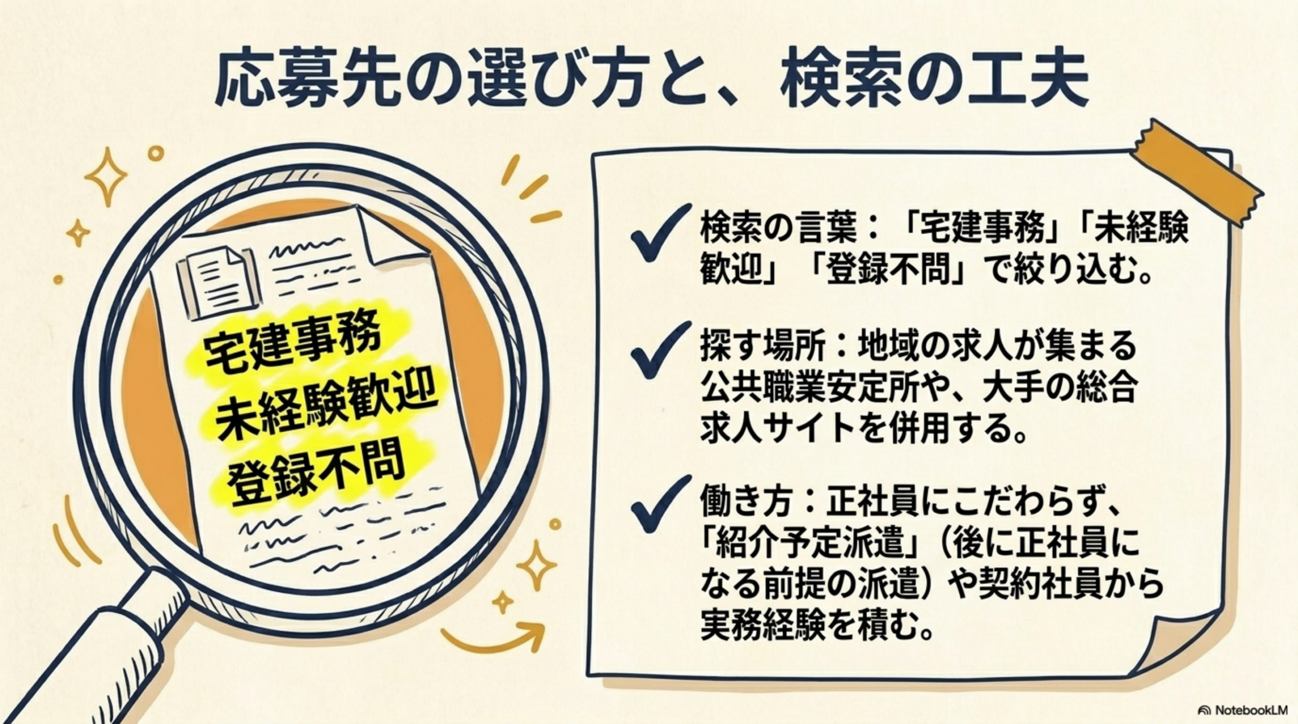 宅建未経験が就職活動で有効な求人検索キーワードと応募先の選び方