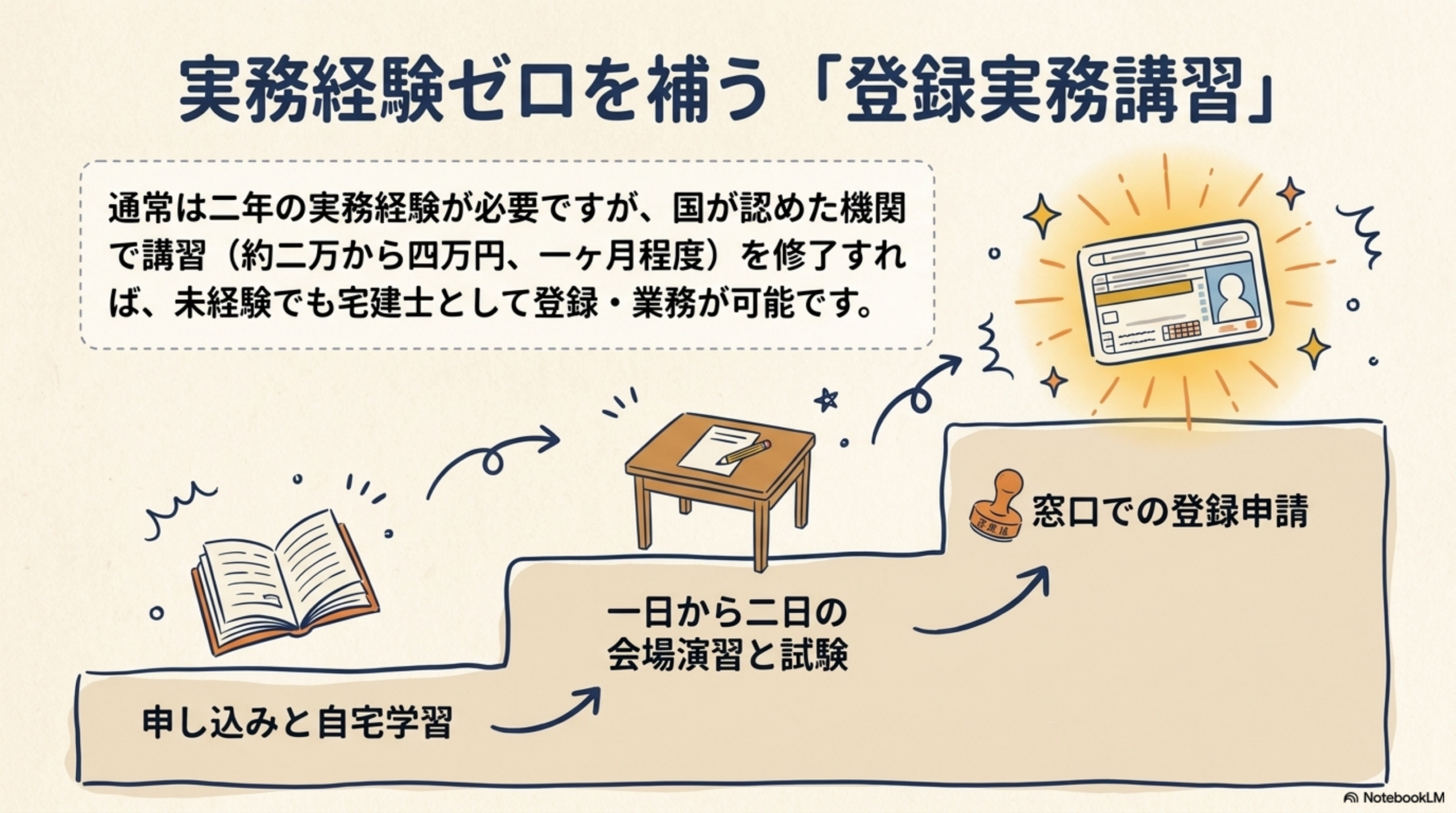 登録実務講習の申込から修了証取得・宅建士登録申請までのステップ