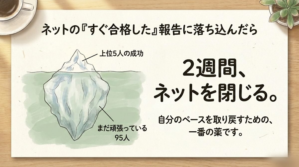 SNSの合格報告と自分のペースを比較しないための整理図
