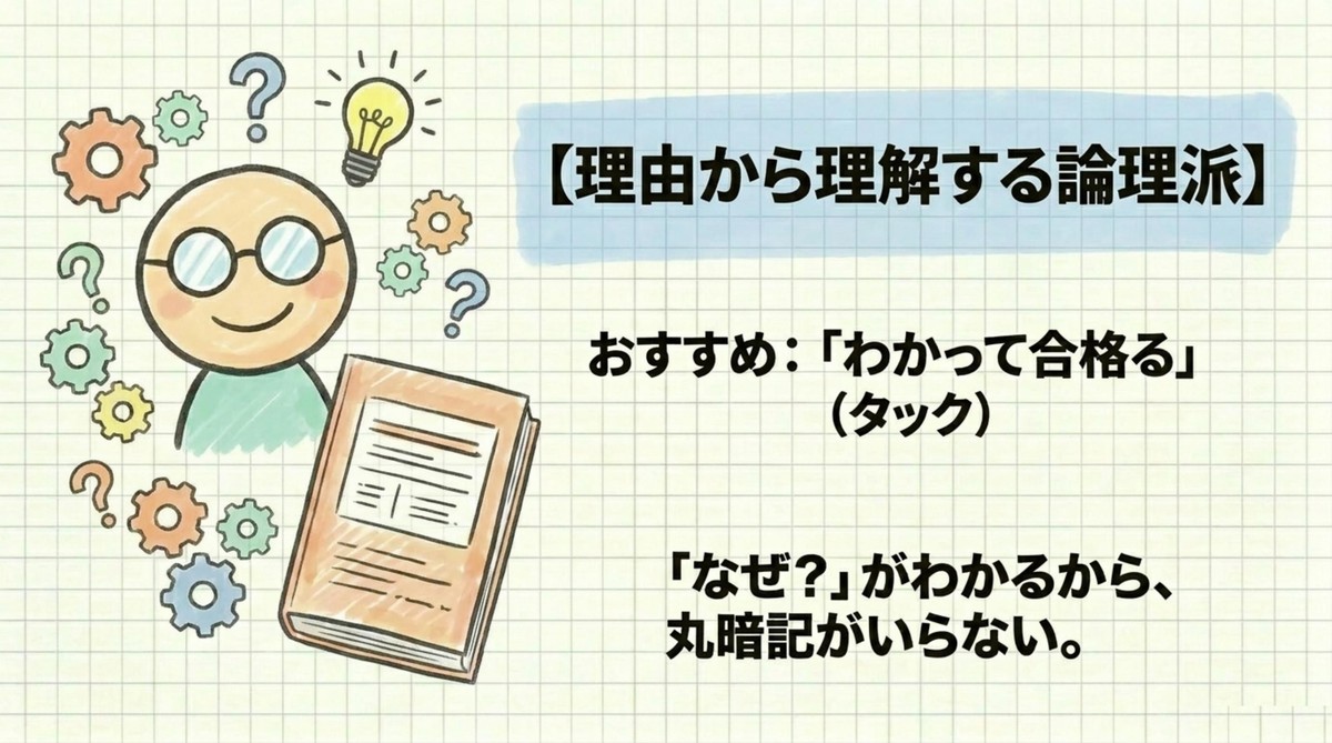 理由から理解する論理派へのおすすめ宅建参考書（わかって合格る）
