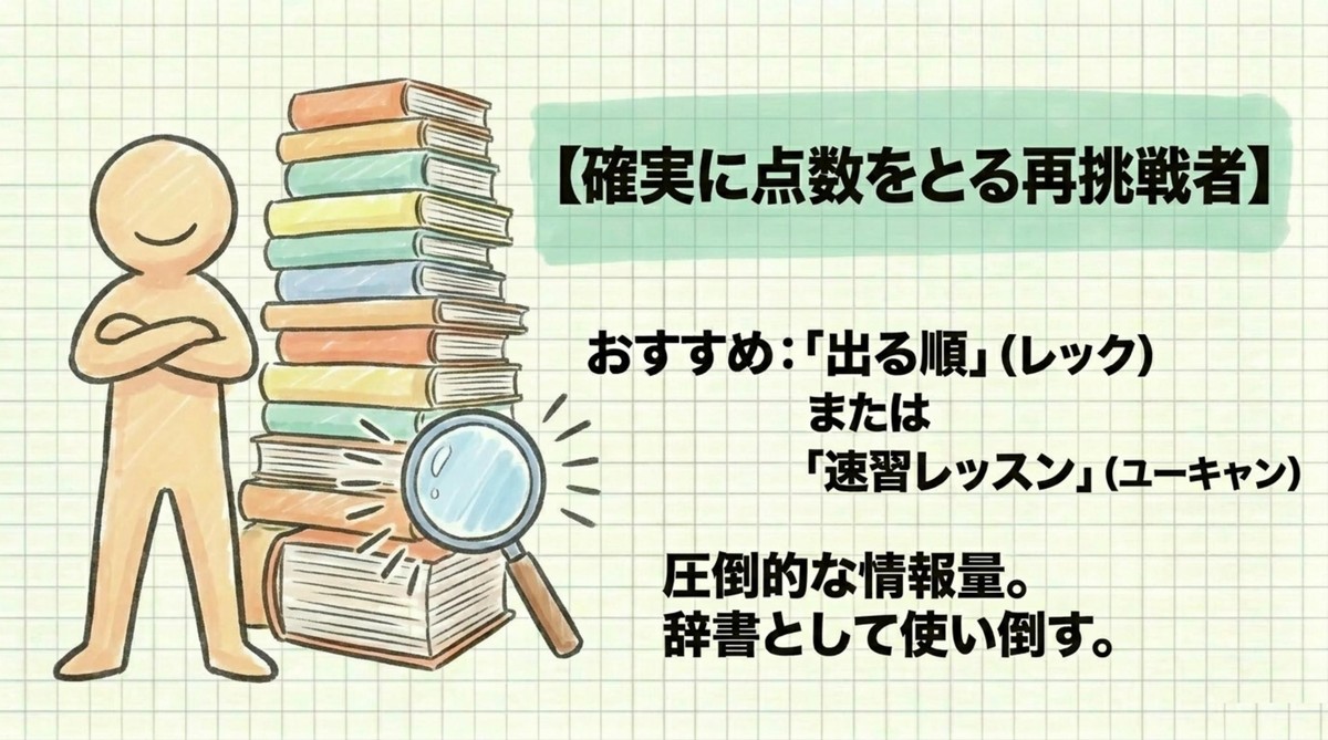 確実に点数をとる再挑戦者へのおすすめ宅建参考書（出る順・速習レッスン）