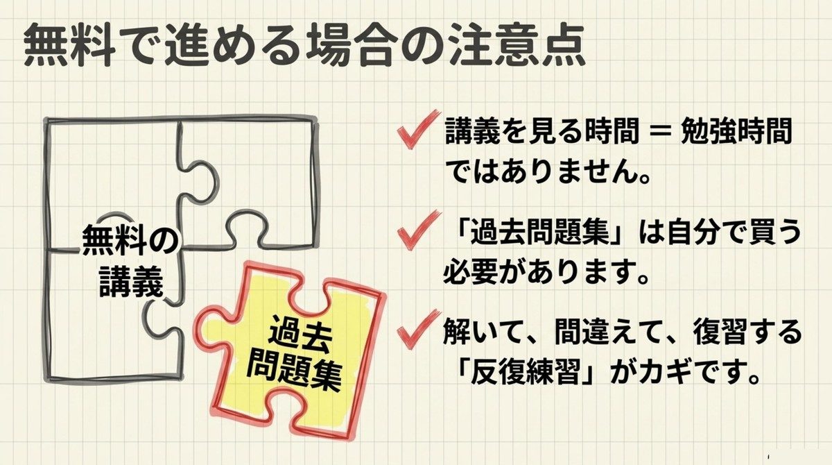 宅建を無料の動画講義で進める場合の注意点
