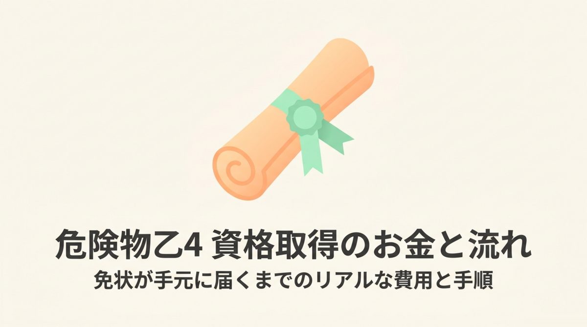 危険物乙4資格取得のお金と流れ｜免状が手元に届くまでのリアルな費用と手順