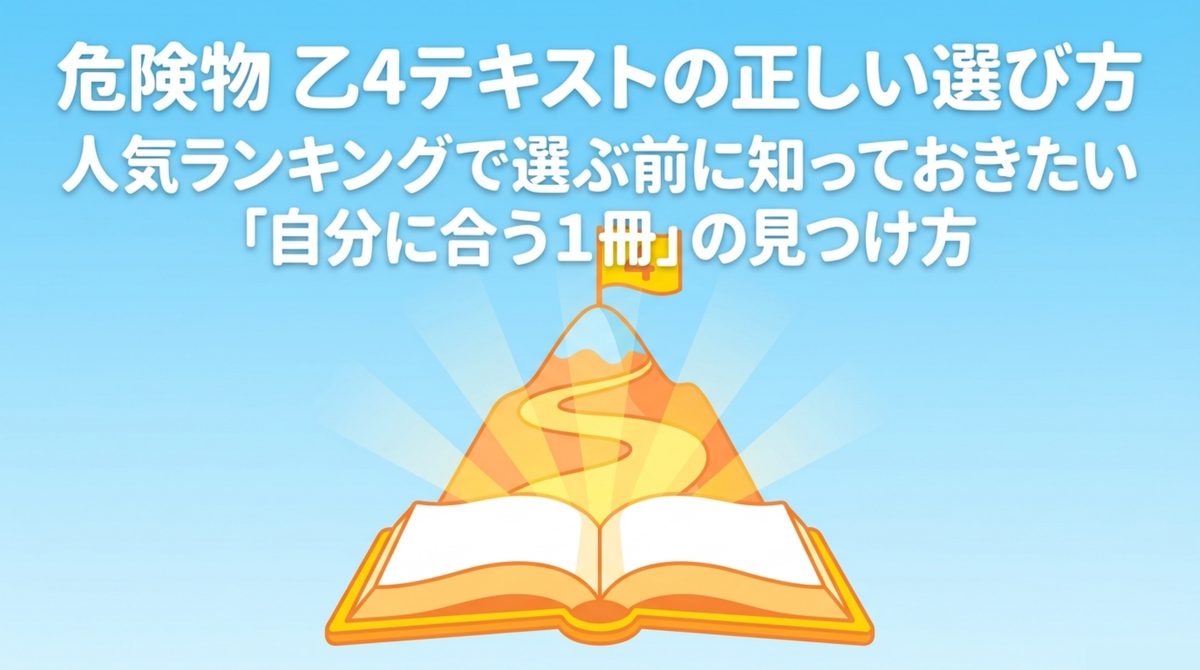 危険物乙4のテキストの正しい選び方。人気ランキングで選ぶ前に知っておきたい自分に合う1冊の見つけ方