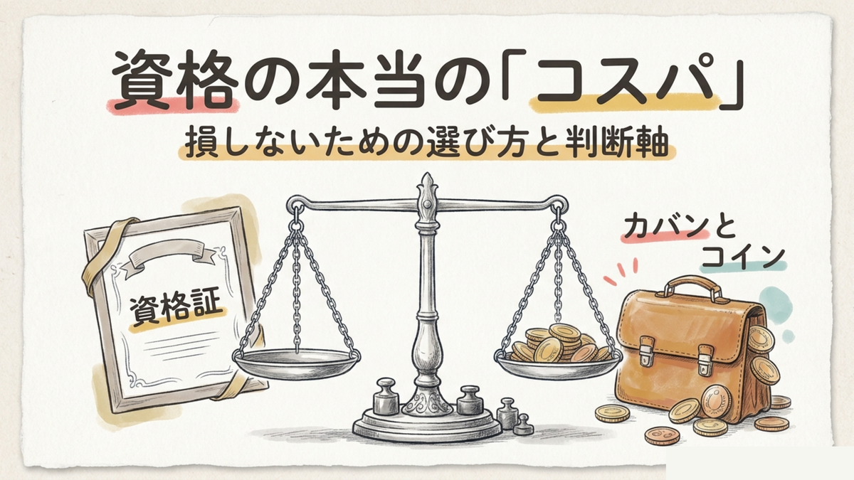 資格の本当のコスパ・損しない選び方と判断軸のタイトル図解