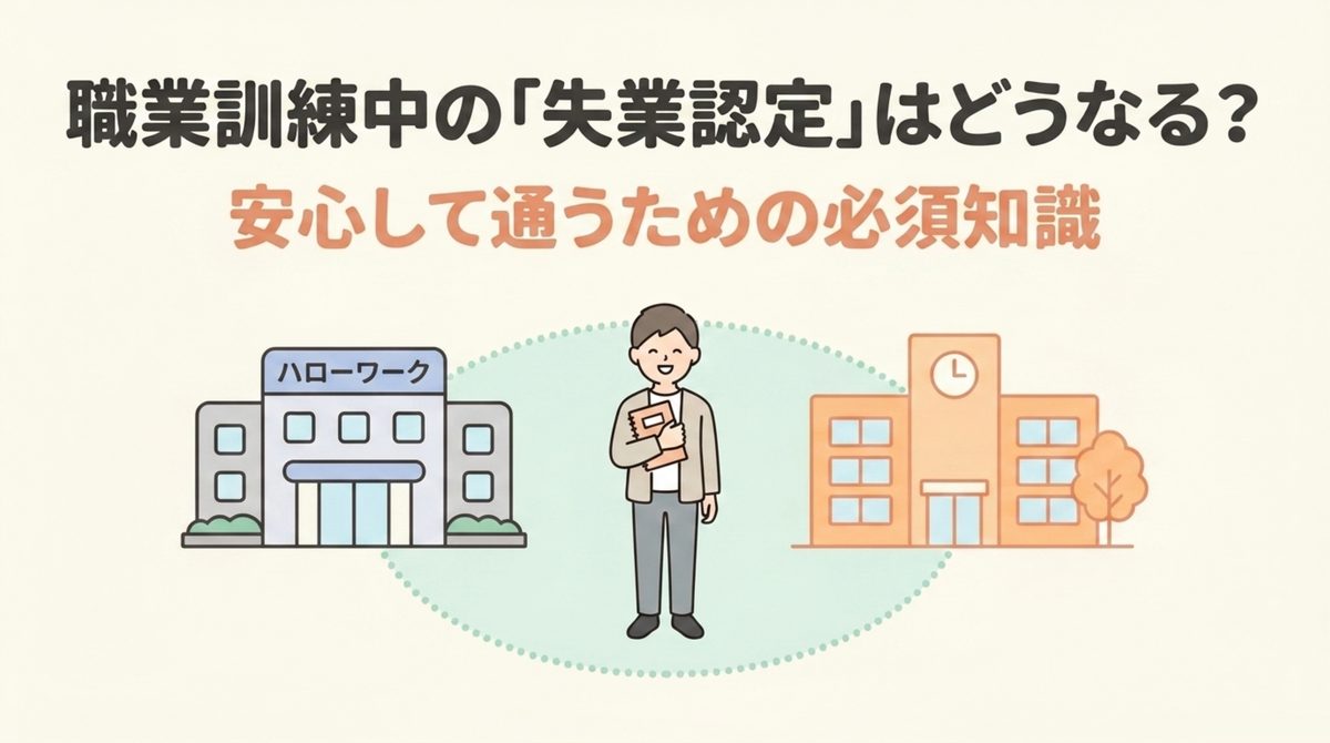 職業訓練中の失業認定はどうなるか安心して通うための必須知識を示すタイトル図