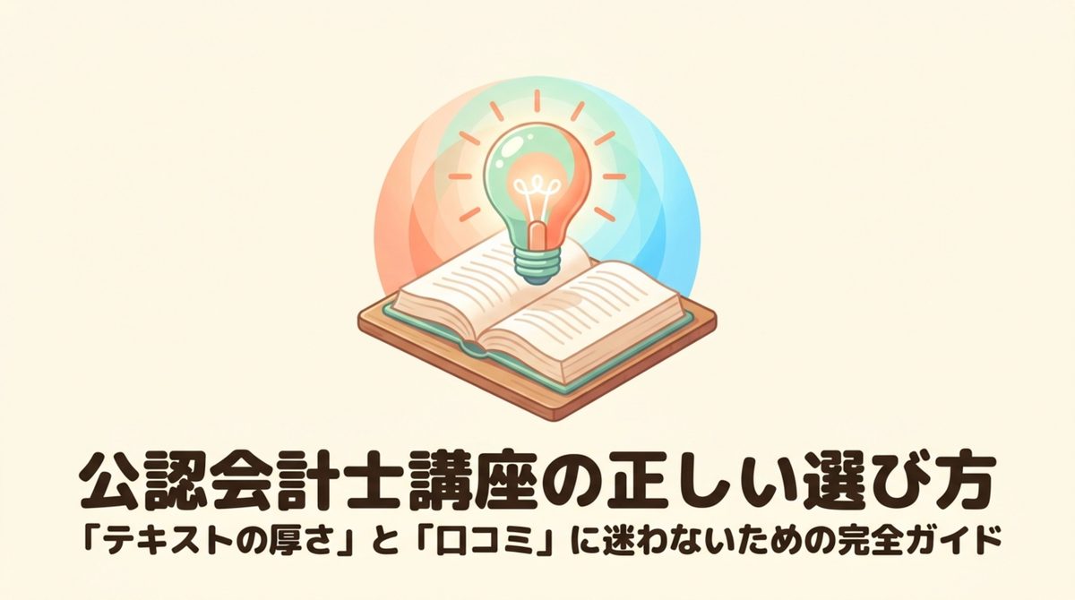 公認会計士講座をテキストの厚さや口コミだけで選ばないための図解