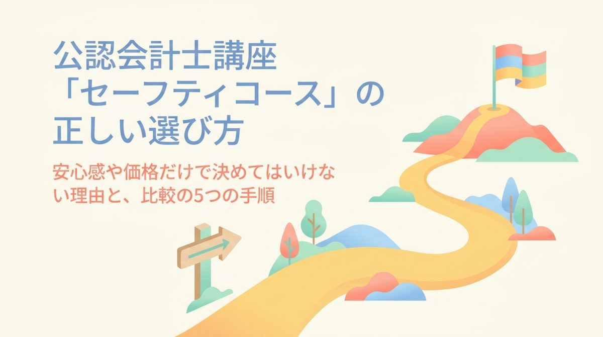 公認会計士講座のセーフティコースを選ぶ判断軸の図解