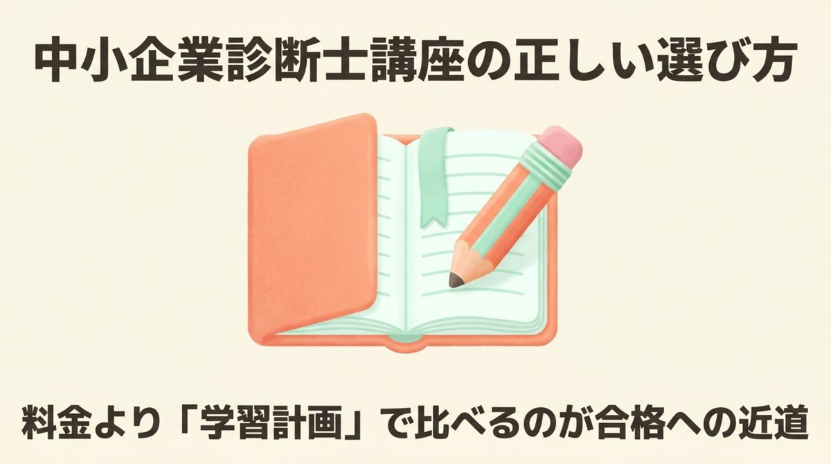 クレアール中小企業診断士講座を料金ではなく学習計画で比較する図解