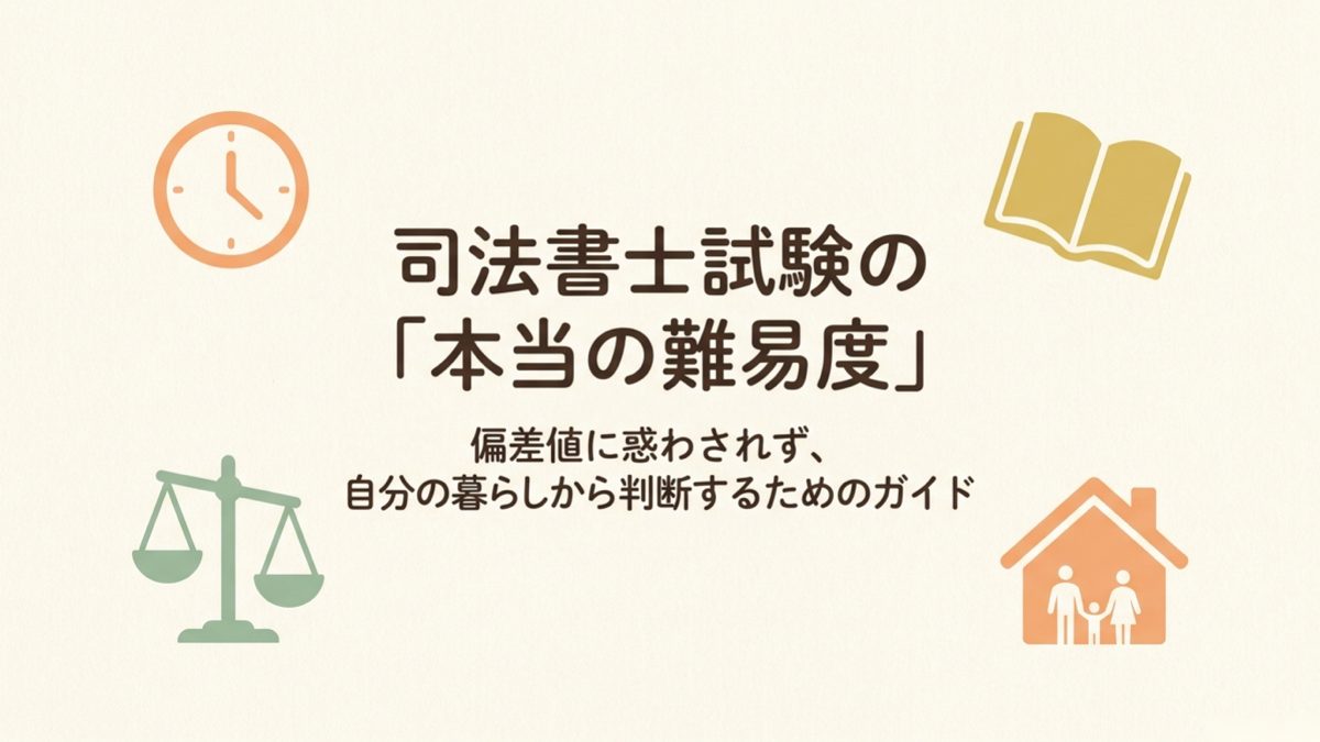 司法書士試験の本当の難易度を公式データと暮らしから判断するガイドの表紙