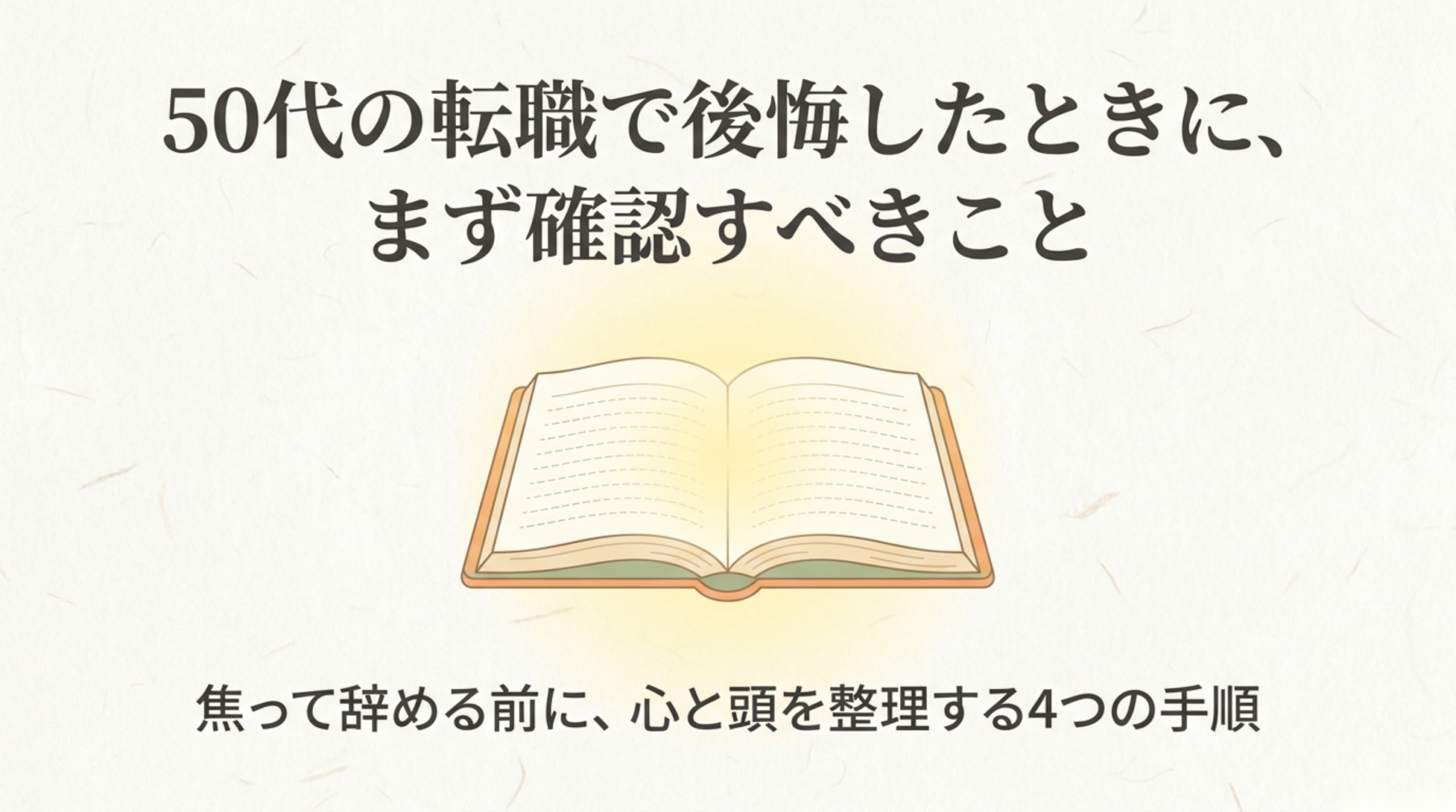 50代の転職で後悔したときに最初に確認することを示したアイキャッチ