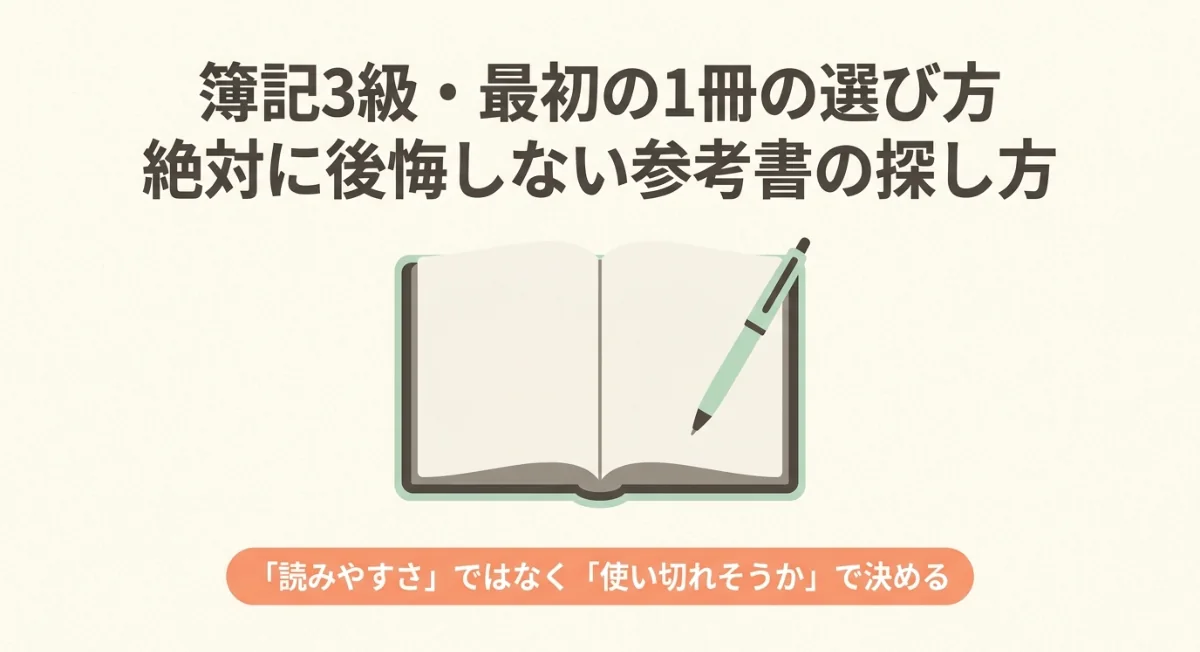簿記3級の最初の1冊を後悔せず選ぶ考え方