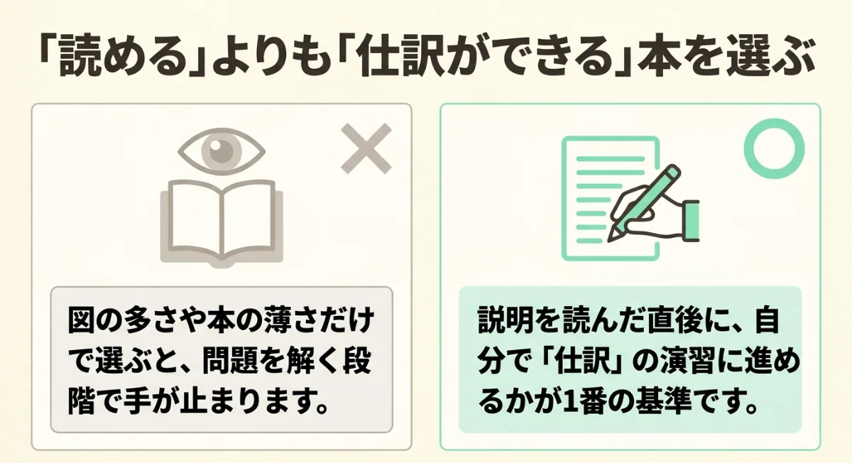 簿記3級参考書は読める本より仕訳ができる本を選ぶ