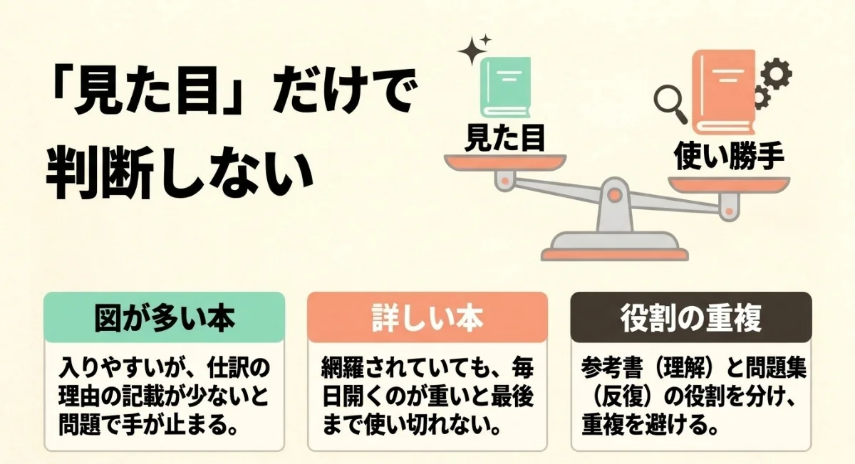 簿記3級参考書を見た目だけで判断しないポイント