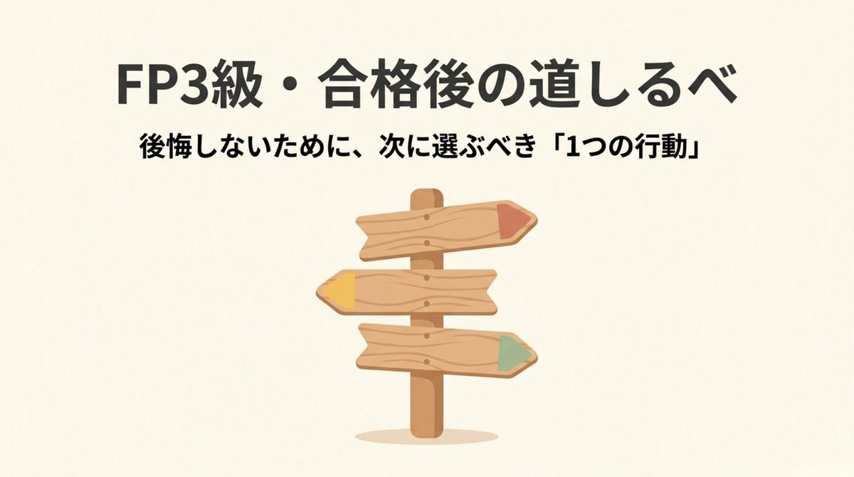 FP3級合格後に次の行動を選ぶための道しるべ図解