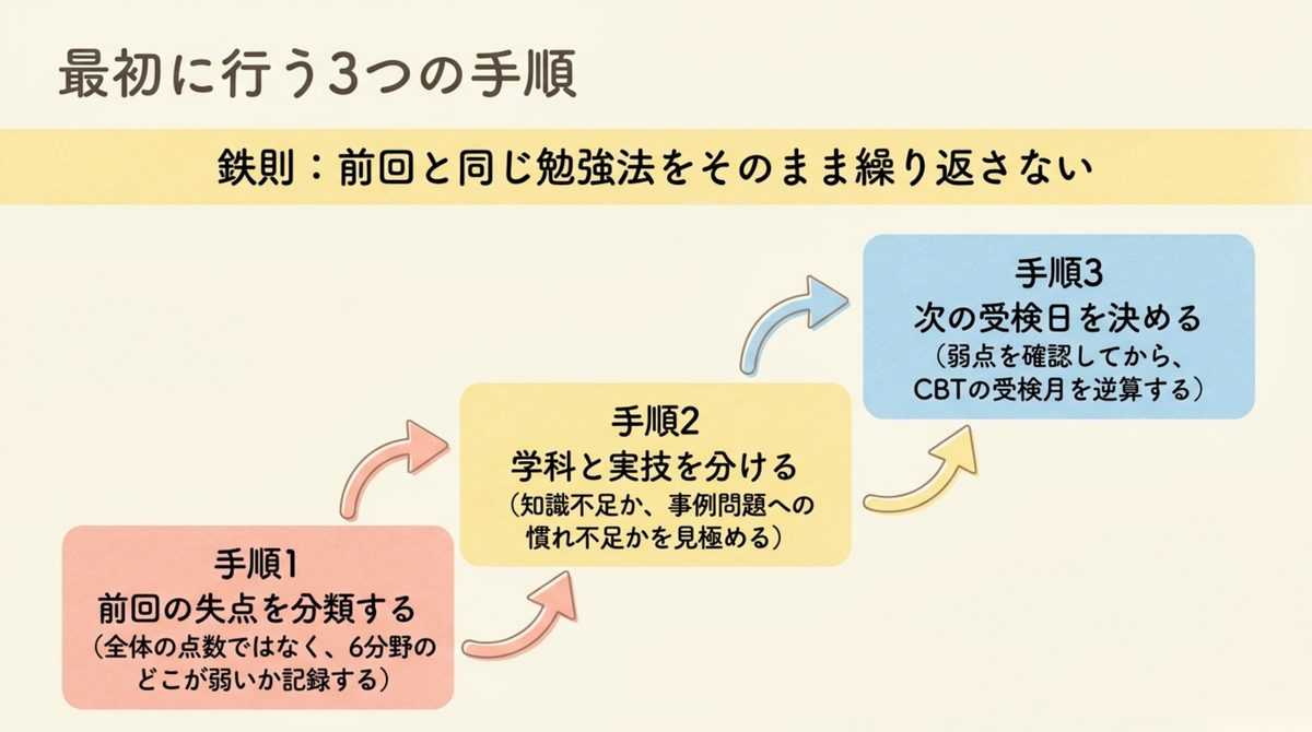 FP3級再挑戦で最初に行う3つの手順