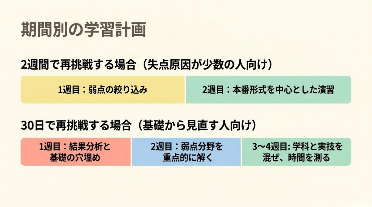 FP3級再挑戦の期間別学習計画