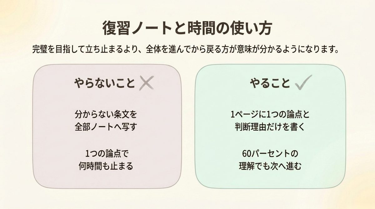 行政書士民法の復習ノートと時間の使い方