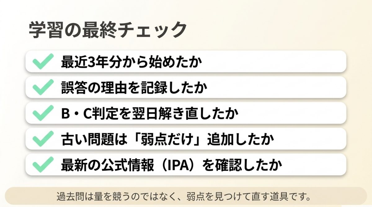 ITパスポート過去問学習の最終チェック