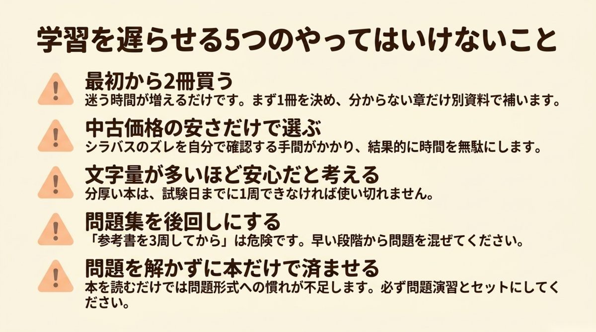 ITパスポート参考書選びで避けたい5つの失敗