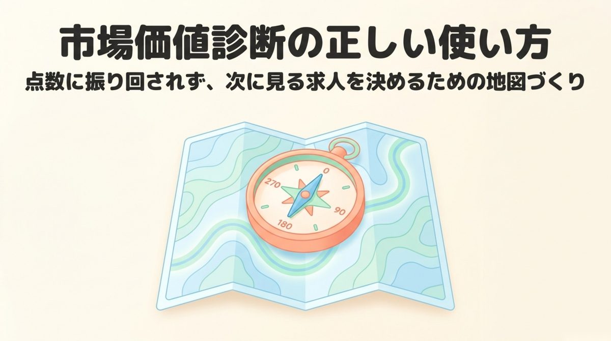 市場価値診断|点数ではなく求人選びの地図にする 市場価値診断を点数ではなく次に見る求人を決める地図として使う全体像