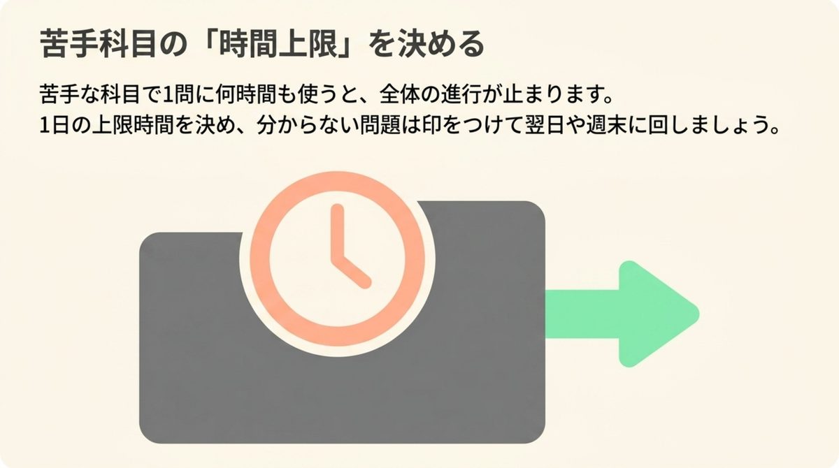 苦手科目の時間上限を決める図解